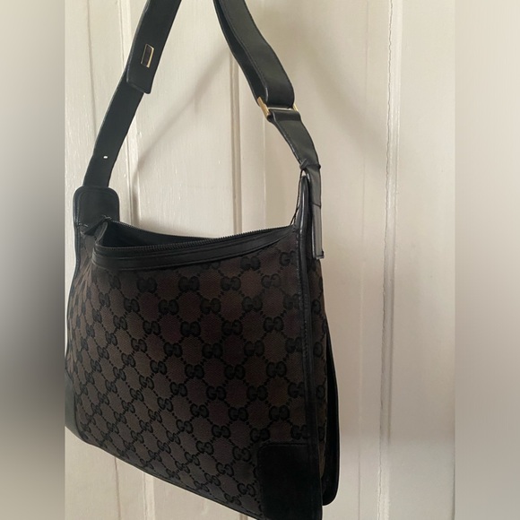 Preloved GUCCI shoulder bag blk tote bag, Made in Italy. size: M - Picture 5 of 11